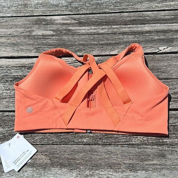 Lululemon Energy Bra High Support Zip-Front High Support 34C NWT coral kiss 💋 - Picture 4 of 7